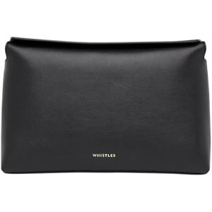 Whistles Black Fia Unlined Foldtop Clutch Bag